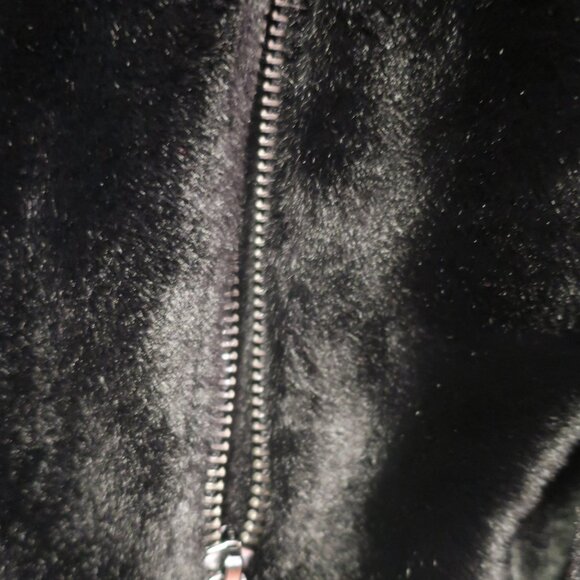 Womens Shag Boutique Black Faux Fur Jacket W/Leopard Lining L - Picture 5 of 9